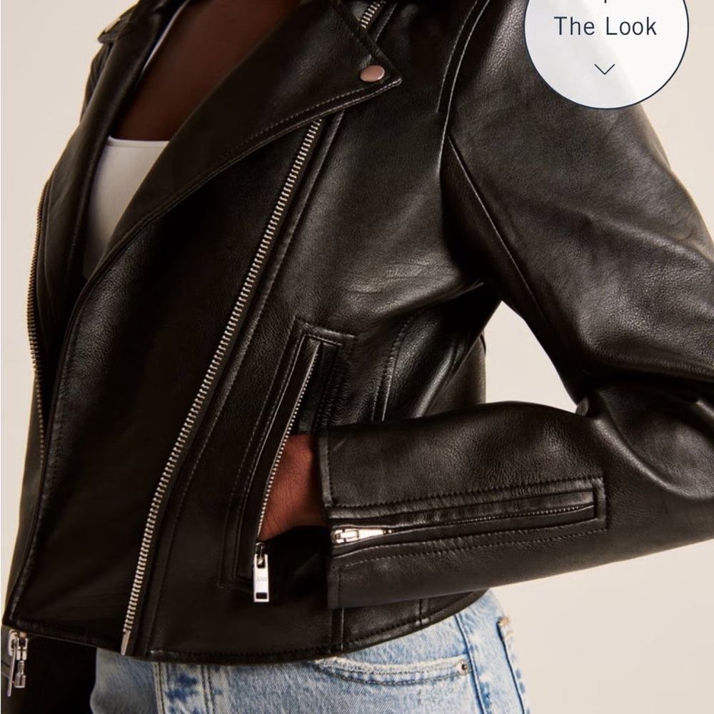 Abercrombie & Fitch Black Leather Biker Jacket